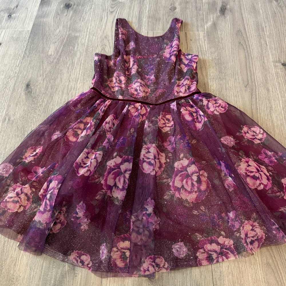 Girl’s Pink/Purple Glitter Tulle Dress Size 10/12